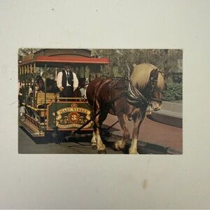 Vintage Walt Disney World Main Street USA Horse-Drawn Trolley Postcard